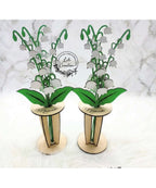 Muguet 3D en bois peint – Un bouquet de bonheur dans un vase en bois