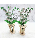 Muguet 3D en bois peint – Un bouquet de bonheur dans un vase en bois