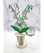 Muguet 3D en bois peint – Un bouquet de bonheur dans un vase en bois
