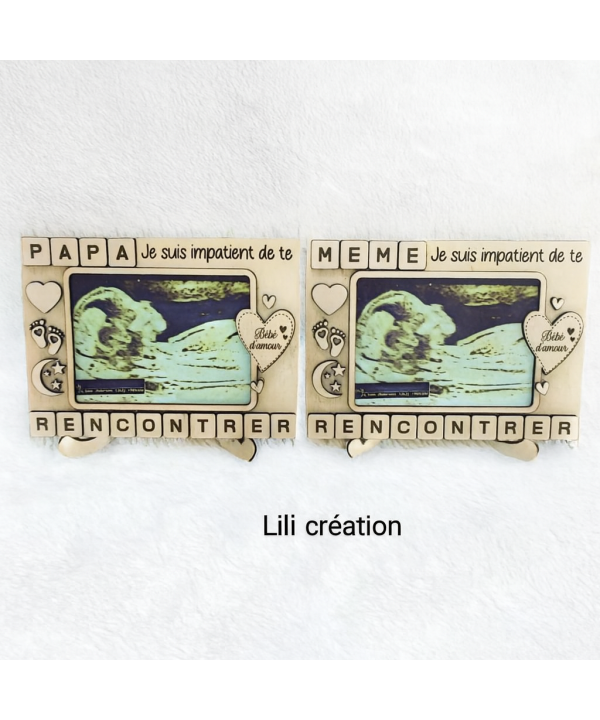 Cadre échographique personnalisé – annonce pleine d’émotion