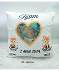 Coussin personnalisé naissance - Renard