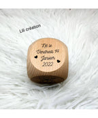 Cube de naissance personnalisé 8 cm
