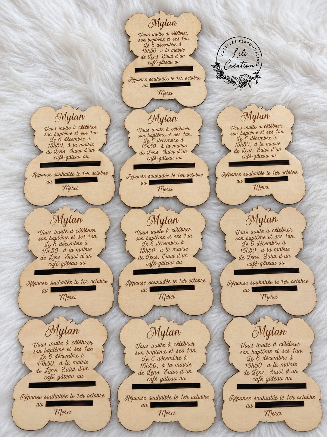 Invitations, remerciements ou faire-part de naissance Oursons