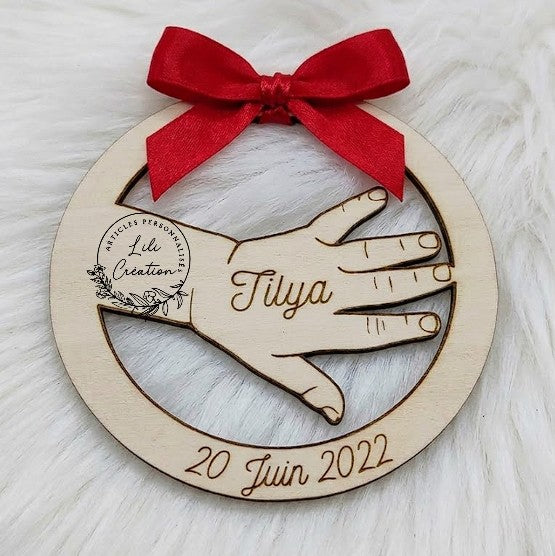 Rond porte bracelet de naissance personnalisé