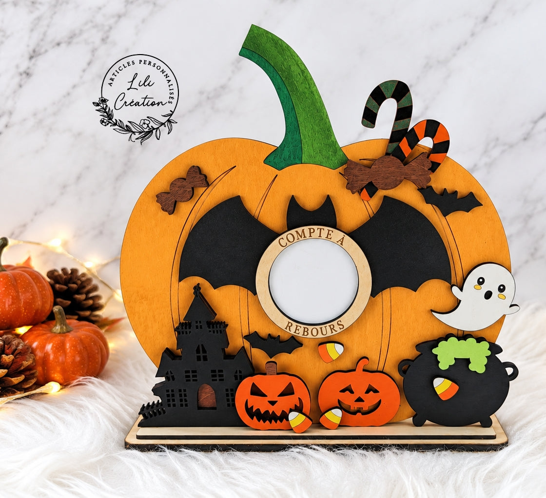 Compte à rebours d'halloween effaçable