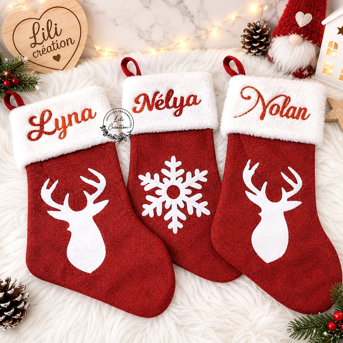 Bottes de Noël rouges