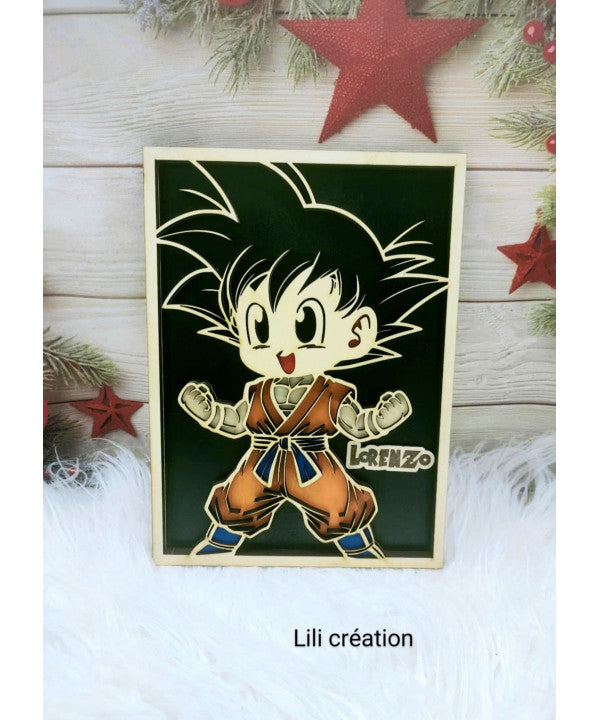 Goku version bois 3D – Personnalisé avec prénom !