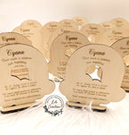 Invitations de Baptême/Anniversaire en bois – Arc-en-ciel personnalisé