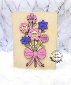 Cadre sur pied - Bouquet fleuri en bois