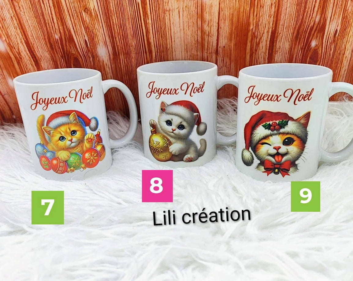🎄 Mugs de Noël "Joyeux Noël" - Collection Chats Adorables 🎄