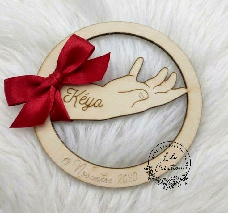 Rond porte bracelet de naissance personnalisé