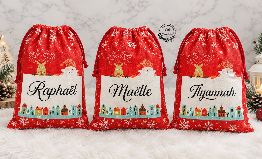Hotte de Noël personnalisée – Magie garantie sous le sapin !