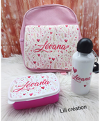 Kit rentrée scolaire, thème : Fleurs et cœurs
