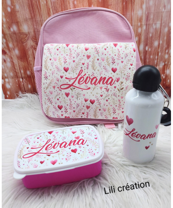 Kit rentrée scolaire, thème : Fleurs et cœurs