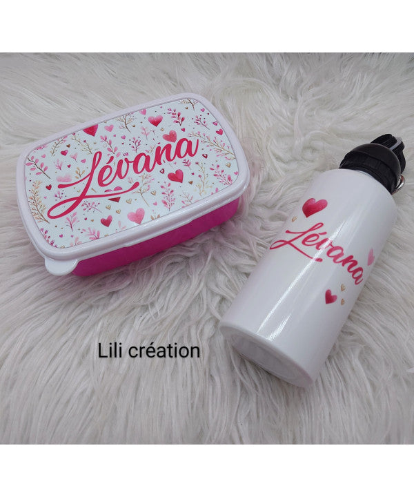 Kit rentrée scolaire, thème : Fleurs et cœurs