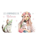 Kit rentrée scolaire, thème : Fille à chats