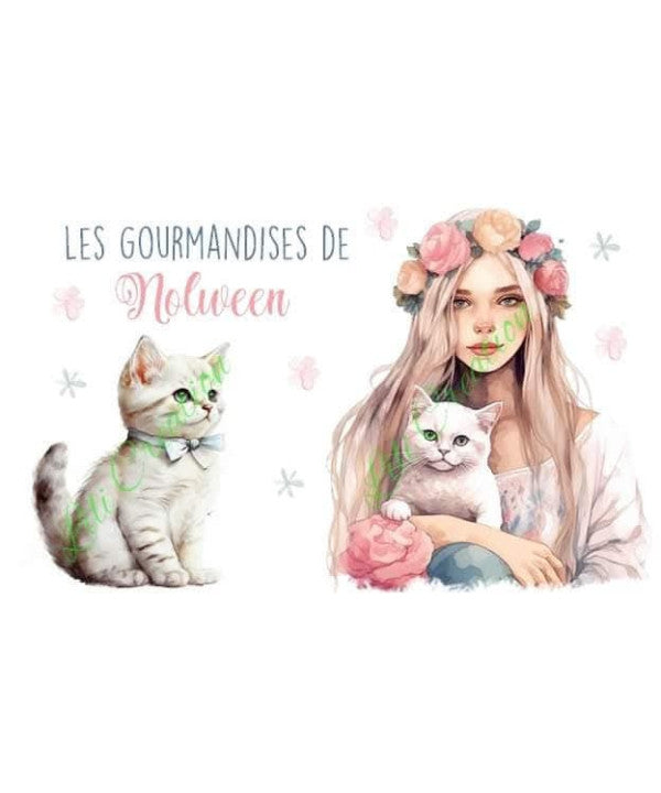 Kit rentrée scolaire, thème : Fille à chats