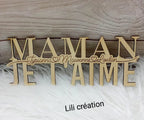 Marraine / Tonton / Maman / Papy... Je t'aime en bois personnalisé avec prénoms des enfants