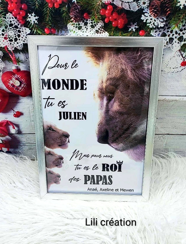 Cadre lionceaux "Pour le monde es... mais pour nous tu es le monde"