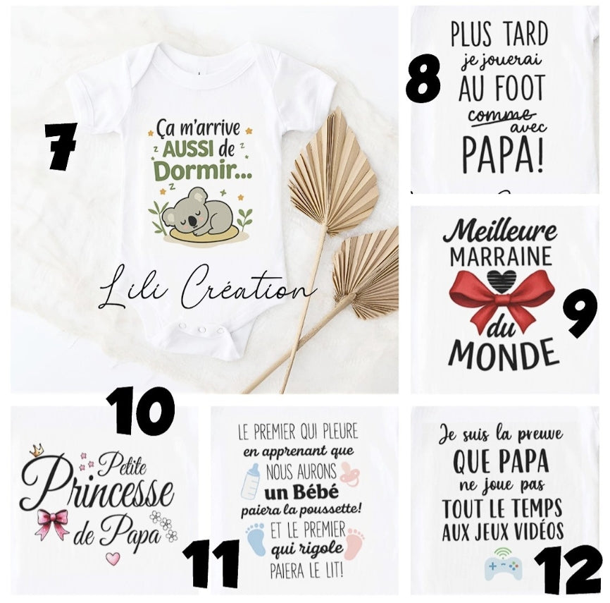 Body personnalisé - Plusieurs modèles disponibles