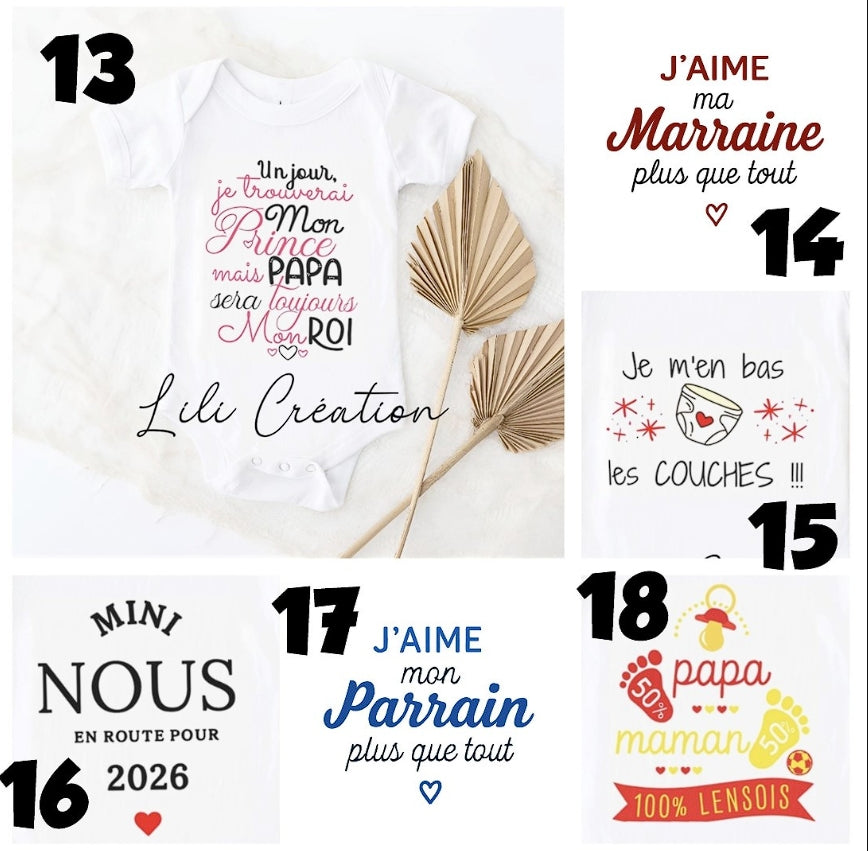 Body personnalisé - Plusieurs modèles disponibles