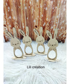 Lapin en bois porte œuf de Pâques