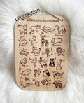 Planche en bois "Abécédaire des Animaux"
