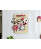 Magnet fleuri avec photo pour Maman / Mamie / Nounou / Tata .....