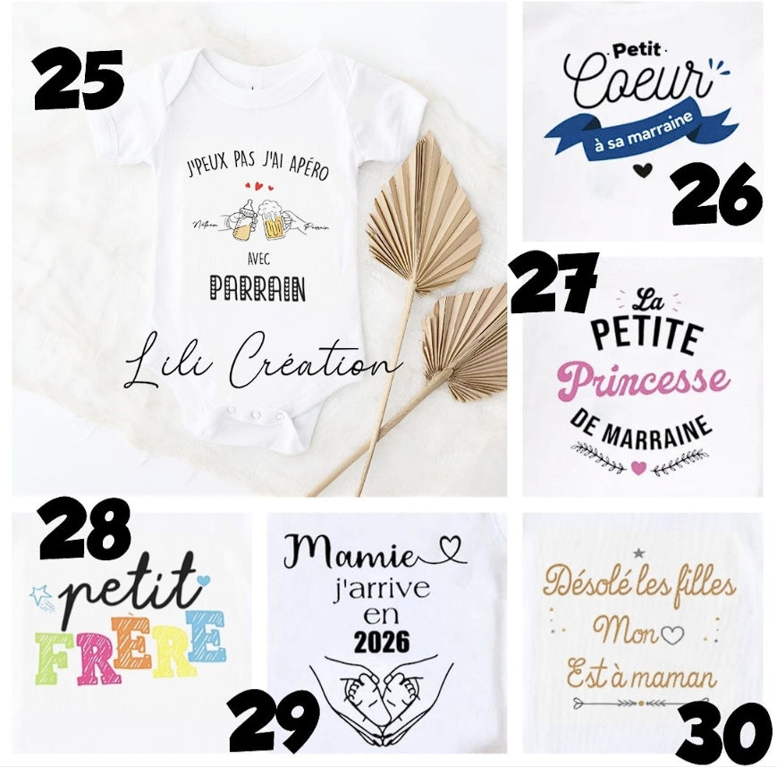 Body personnalisé - Plusieurs modèles disponibles
