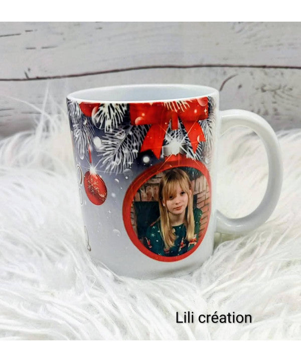 Mug de Noël personnalisé à 2 photos