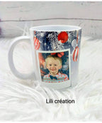 Mug de Noël personnalisé à 2 photos