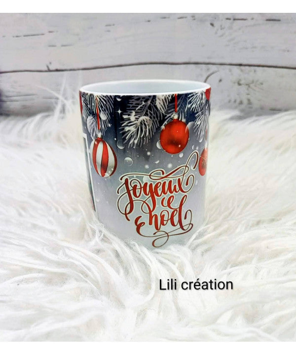 Mug de Noël personnalisé à 2 photos