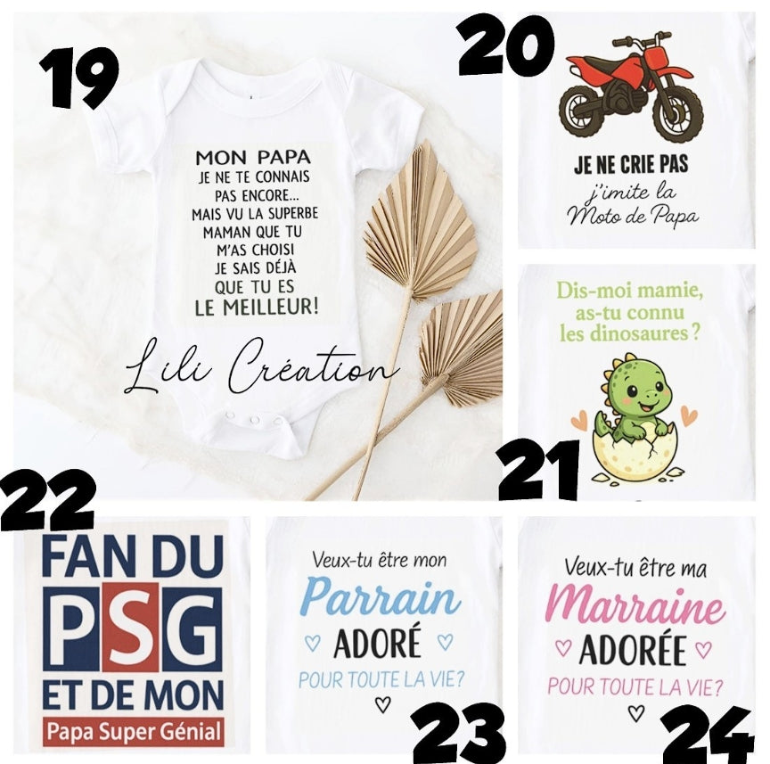 Body personnalisé - Plusieurs modèles disponibles