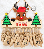 Calendrier de l'Avent mural - Rennes de Noël