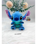 Peluche Stitch personnalisée 20 cm rose ou bleue