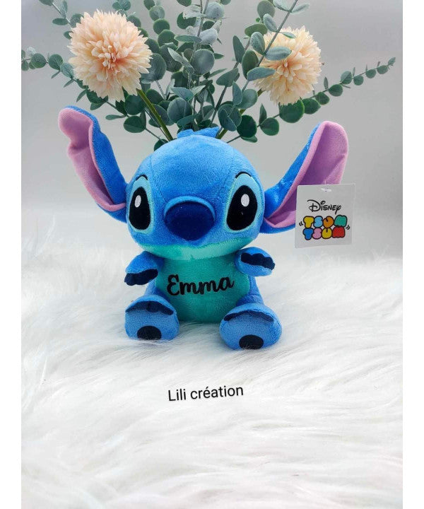 Peluche Stitch personnalisée 20 cm rose ou bleue