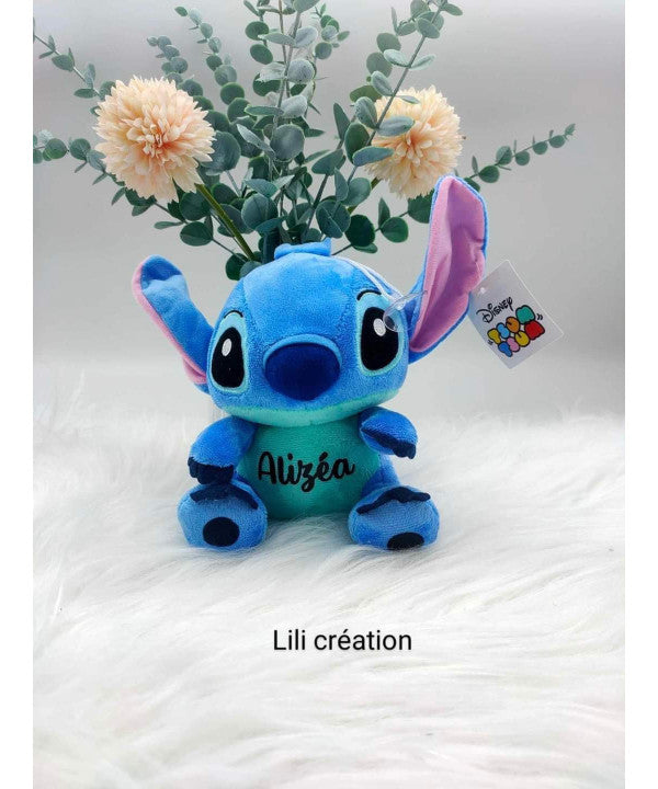 Peluche Stitch personnalisée 20 cm rose ou bleue