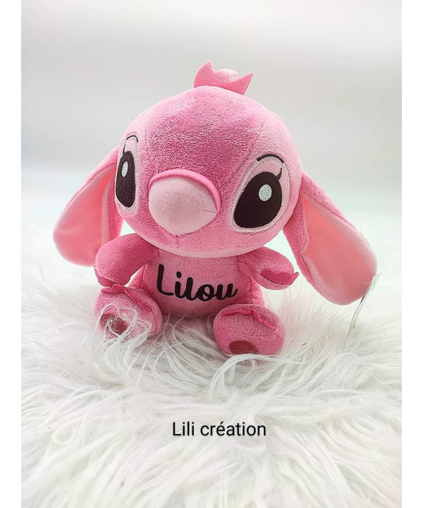 Peluche Stitch personnalisée 20 cm rose ou bleue