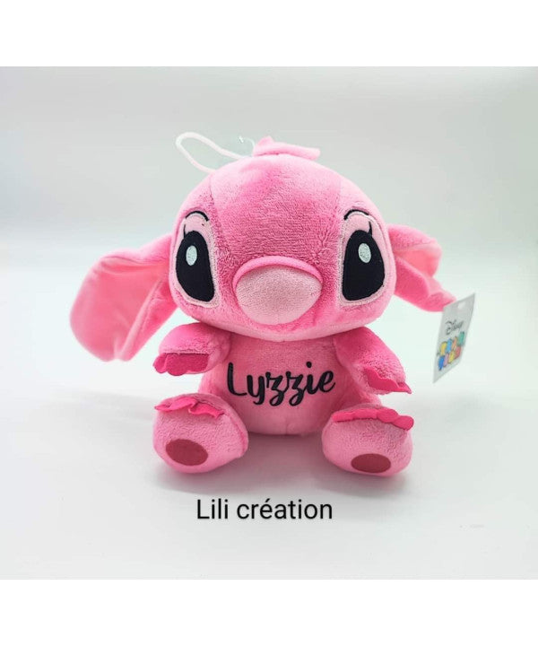 Peluche Stitch personnalisée 20 cm rose ou bleue