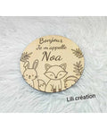 Plaque "Bonjour je m'appelle..." personnalisée - Modèle Animaux de la forêt