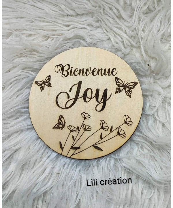 Plaque "Bienvenue" personnalisée - Modèle Papillons