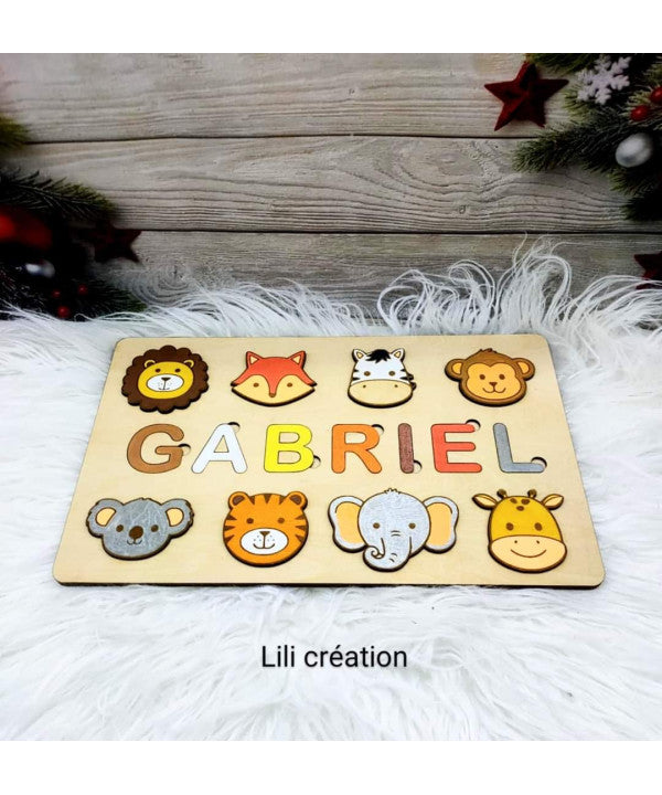 Puzzle personnalisé en bois avec prénom - différents modèles