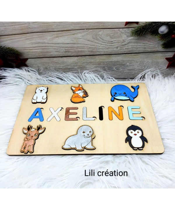 Puzzle personnalisé en bois avec prénom - différents modèles