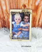 Cadre photo personnalisé en bois avec photo, texte et prénoms – Cadeau unique pour toutes les occasions