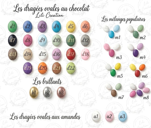 Boite à dragées baptême contour herbes et pochon personnalisée - Thème animaux mignons de la jungle, de la forêt ou de la ferme