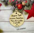 Boule "Joyeux Noël" - Merci de m'aider à grandir