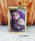 Cadre photo personnalisé en bois avec photo, texte et prénoms – Cadeau unique pour toutes les occasions