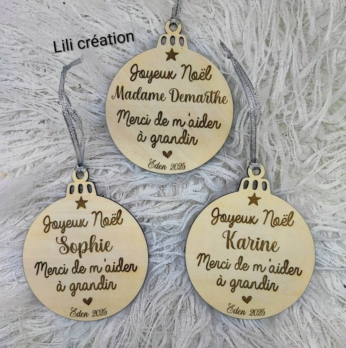 Boule "Joyeux Noël" - Merci de m'aider à grandir