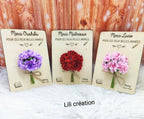 Bouquet sur planche en bois avec support