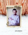 Cadre photo personnalisé en bois avec photo, texte et prénoms – Cadeau unique pour toutes les occasions